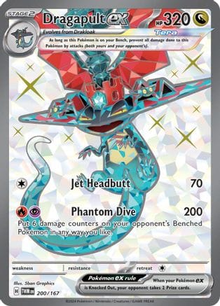 'Pokemon - 'Dragapult ex 200/167  - Holofoil SV06 Twilight Masquerade - Ultra Rare