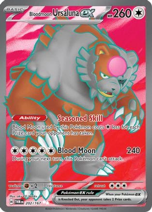 'Pokemon - 'Bloodmoon Ursaluna ex 202/167  - Holofoil SV06 Twilight Masquerade - Ultra Rare