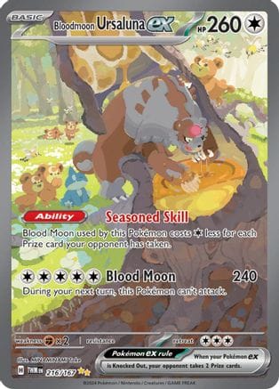 'Pokemon - 'Bloodmoon Ursaluna ex 216/167  - Holofoil SV06 Twilight Masquerade - Special Illustration Rare