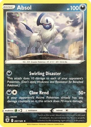 'Pokemon - 'Absol 097/189  - Holofoil Miscellaneous Cards & Products - Rare