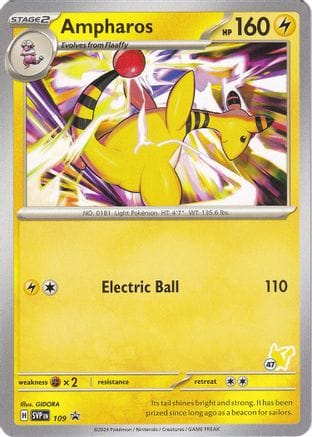 'Pokemon - 'Ampharos - Pikachu 47 109  Battle Academy 2024 - Promo