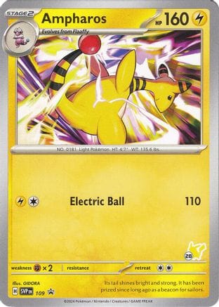 'Pokemon - 'Ampharos - Pikachu 28 109  Battle Academy 2024 - Promo