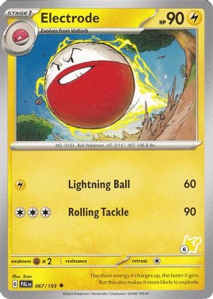 'Pokemon - 'Electrode - Pikachu 6 067  Battle Academy 2024 - Uncommon