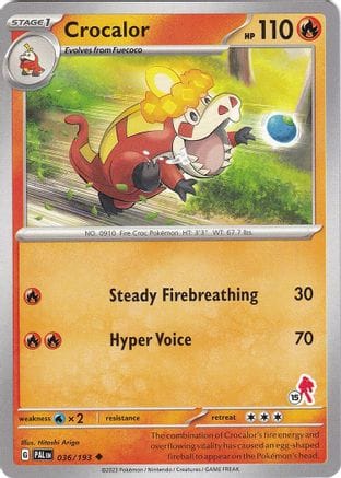 'Pokemon - 'Crocalor - Armarouge 15 036  Battle Academy 2024 - Uncommon