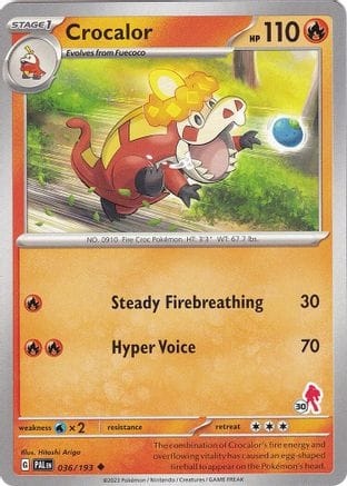 'Pokemon - 'Crocalor - Armarouge 30 036  Battle Academy 2024 - Uncommon