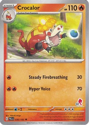 'Pokemon - 'Crocalor - Armarouge 51 036  Battle Academy 2024 - Uncommon