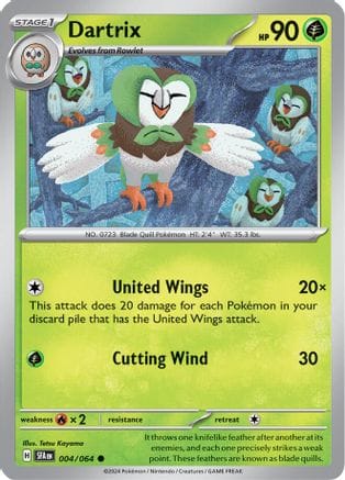 'Pokemon - 'Dartrix 004/064  SV Shrouded Fable - Common
