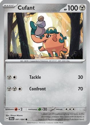 'Pokemon - 'Cufant 041/064  - Reverse Holofoil SV Shrouded Fable - Common