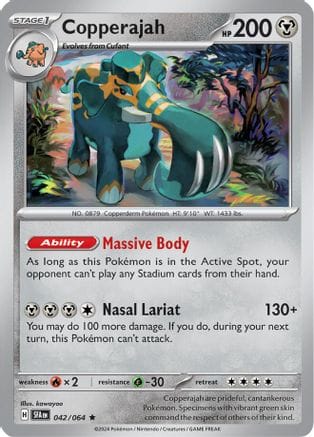 'Pokemon - 'Copperajah 042/064  - Reverse Holofoil SV Shrouded Fable - Rare