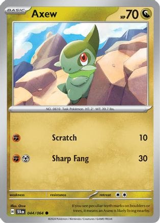 'Pokemon - 'Axew 044/064  - Reverse Holofoil SV Shrouded Fable - Common