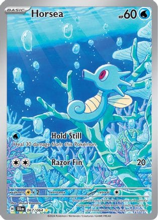 'Pokemon - 'Horsea 067/064  - Holofoil SV Shrouded Fable - Illustration Rare