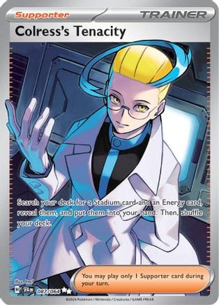 'Pokemon - 'Colress's Tenacity 087/064  - Holofoil SV Shrouded Fable - Ultra Rare