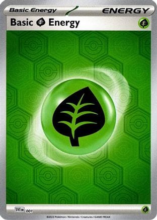 'Pokemon - 'Basic Grass Energy 001  - Reverse Holofoil SV Shrouded Fable - Common