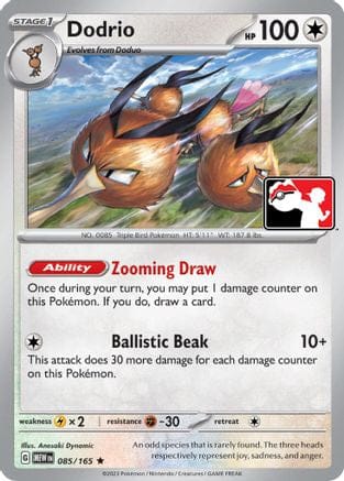 'Pokemon - 'Dodrio 085/165  - Holofoil Prize Pack Series Cards - Rare