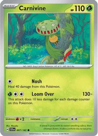 'Pokemon - 'Carnivine 007/142  SV07 Stellar Crown - Common
