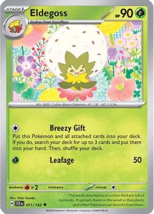 'Pokemon - 'Eldegoss 011/142  - Reverse Holofoil SV07 Stellar Crown - Uncommon