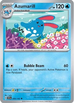 'Pokemon - 'Azumarill 034/142  SV07 Stellar Crown - Uncommon