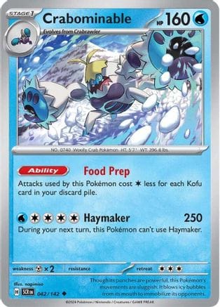 'Pokemon - 'Crabominable 042/142  SV07 Stellar Crown - Uncommon