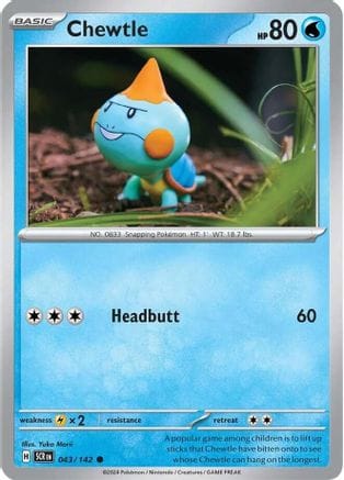 'Pokemon - 'Chewtle 043/142  SV07 Stellar Crown - Common