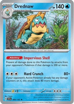 'Pokemon - 'Drednaw 044/142  - Holofoil SV07 Stellar Crown - Rare