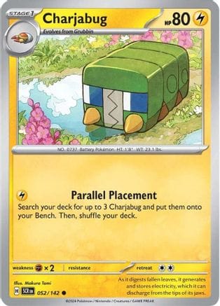 'Pokemon - 'Charjabug 052/142  - Reverse Holofoil SV07 Stellar Crown - Common