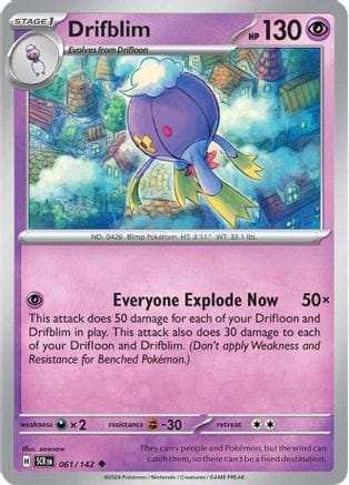 'Pokemon - 'Drifblim 061/142  SV07 Stellar Crown - Uncommon