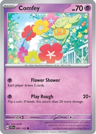 'Pokemon - 'Comfey 063/142  - Reverse Holofoil SV07 Stellar Crown - Common