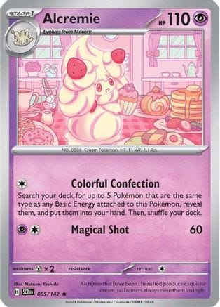 'Pokemon - 'Alcremie 065/142  - Holofoil SV07 Stellar Crown - Rare