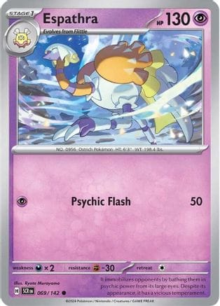 'Pokemon - 'Espathra 069/142  - Reverse Holofoil SV07 Stellar Crown - Common