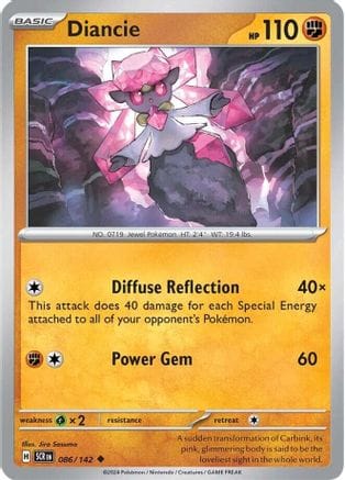 'Pokemon - 'Diancie 086/142  - Reverse Holofoil SV07 Stellar Crown - Uncommon
