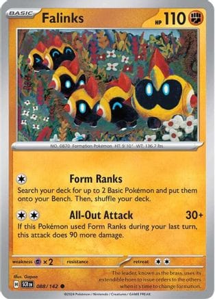 'Pokemon - 'Falinks 088/142  - Reverse Holofoil SV07 Stellar Crown - Common