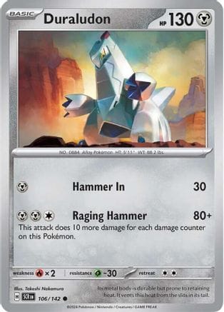 'Pokemon - 'Duraludon 106/142  - Reverse Holofoil SV07 Stellar Crown - Common