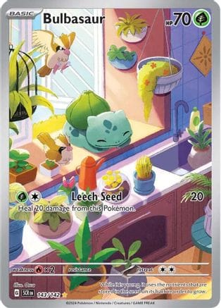 'Pokemon - 'Bulbasaur 143/142  - Holofoil SV07 Stellar Crown - Illustration Rare