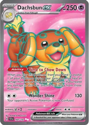 'Pokemon - 'Dachsbun ex 160/142  - Holofoil SV07 Stellar Crown - Ultra Rare