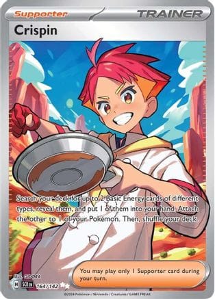 'Pokemon - 'Crispin 164/142  - Holofoil SV07 Stellar Crown - Ultra Rare