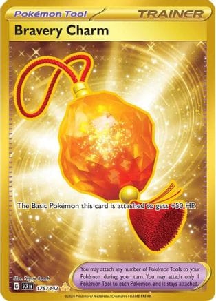 'Pokemon - 'Bravery Charm 175/142  - Holofoil SV07 Stellar Crown - Hyper Rare