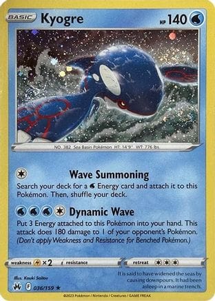 'Pokemon - 'Kyogre 036/159  - Holofoil Miscellaneous Cards & Products - Holo Rare