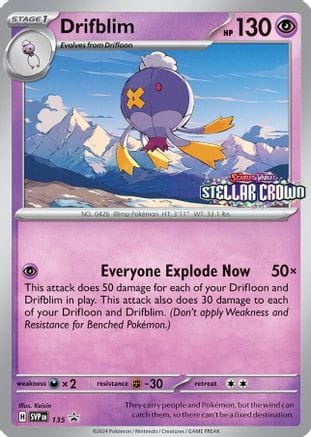 'Pokemon - 'Drifblim 135  - Holofoil SV Scarlet & Violet Promo Cards - Promo
