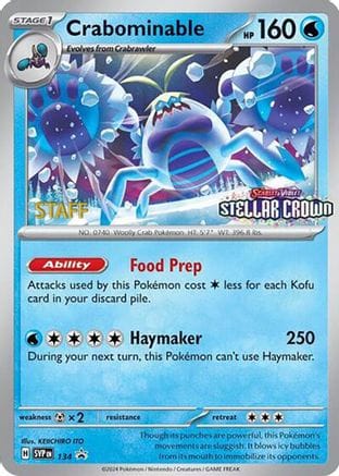 'Pokemon - 'Crabominable 134  - Reverse Holofoil SV Scarlet & Violet Promo Cards - Promo