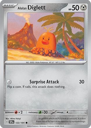 'Pokemon - 'Alolan Diglett 122/191  SV08 Surging Sparks - Common
