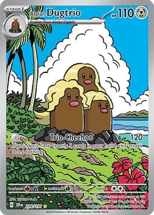 'Pokemon - 'Alolan Dugtrio 208/191  - Holofoil SV08 Surging Sparks - Illustration Rare