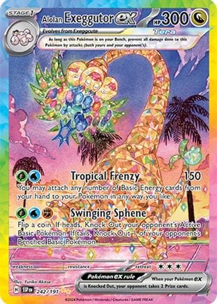 'Pokemon - 'Alolan Exeggutor ex 242/191  - Holofoil SV08 Surging Sparks - Special Illustration Rare