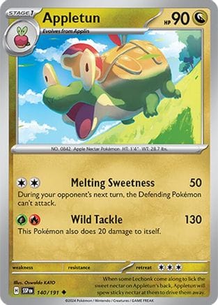 'Pokemon - 'Appletun 140/191  - Reverse Holofoil SV08 Surging Sparks - Uncommon