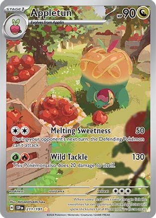'Pokemon - 'Appletun 211/191  - Holofoil SV08 Surging Sparks - Illustration Rare