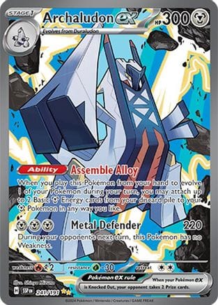 'Pokemon - 'Archaludon ex 241/191  - Holofoil SV08 Surging Sparks - Special Illustration Rare