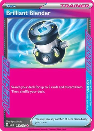 'Pokemon - 'Brilliant Blender 164/191  - Holofoil SV08 Surging Sparks - ACE SPEC Rare