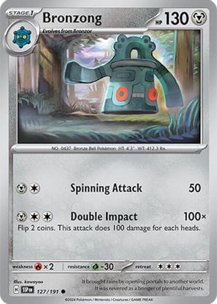 'Pokemon - 'Bronzong 127/191  SV08 Surging Sparks - Common