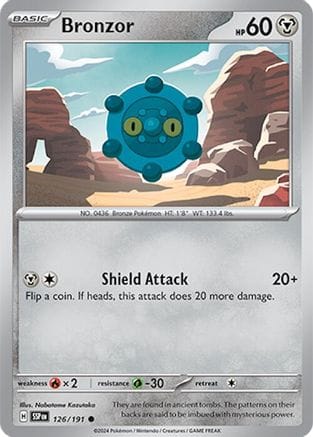 'Pokemon - 'Bronzor 126/191  SV08 Surging Sparks - Common