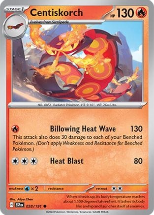 'Pokemon - 'Centiskorch 028/191  SV08 Surging Sparks - Common