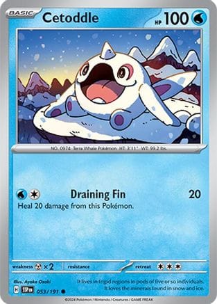 'Pokemon - 'Cetoddle 053/191  - Reverse Holofoil SV08 Surging Sparks - Common